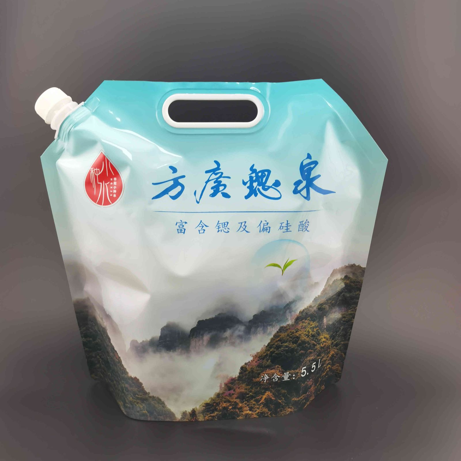 Custom Transparent Stand-up Spout Pouch 5 L for Purified Water