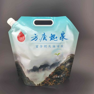 Custom Transparent Stand-up Spout Pouch 5 L for Purified Water