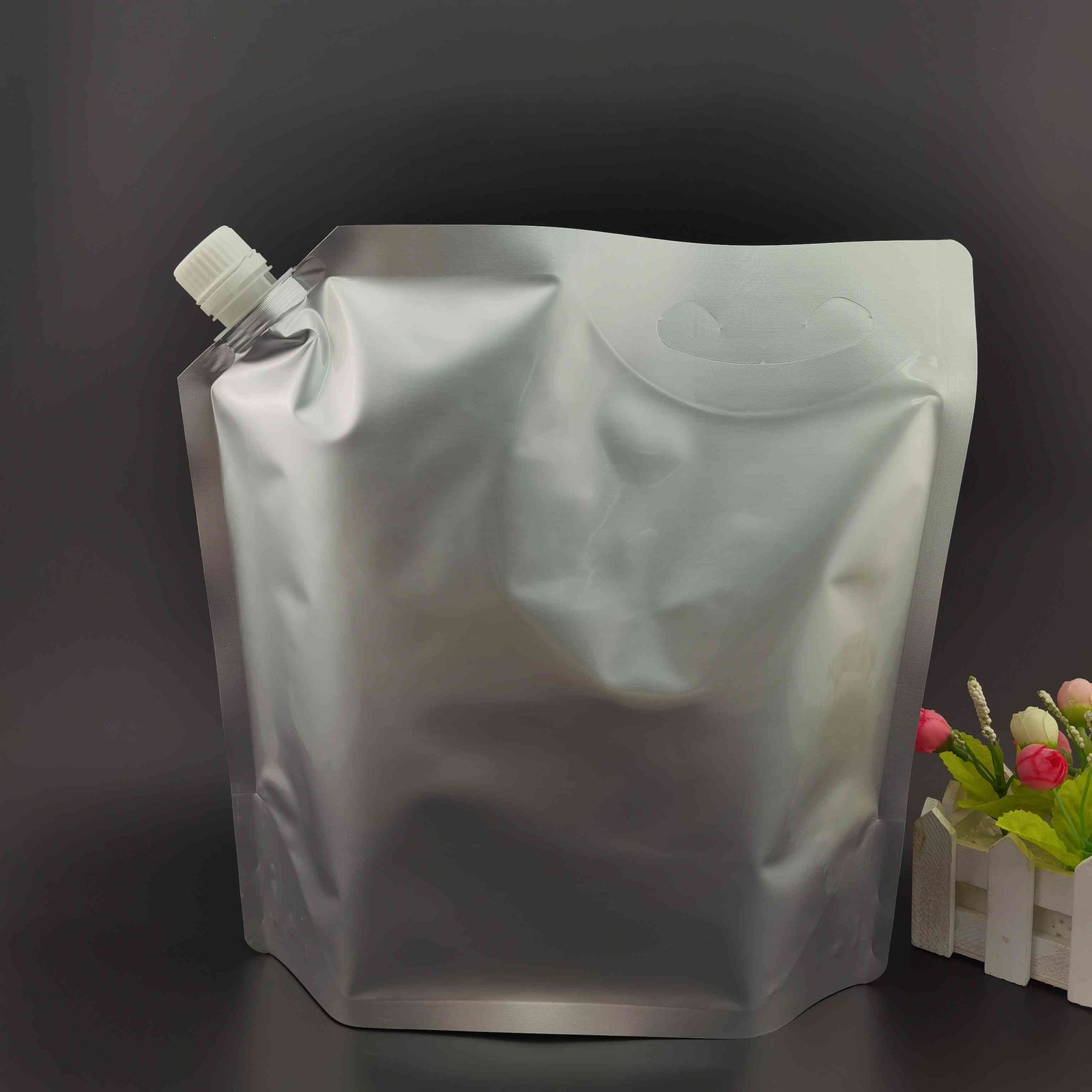 厂家生产大小口径吸嘴自立纯铝铝箔包装袋液体袋便携式5L铝箔水袋