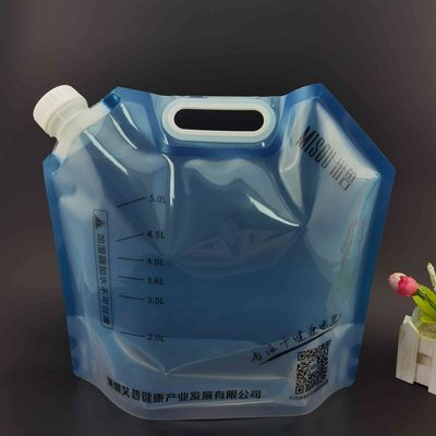 Custom Water Pouch 5 kg with Spout, with Handle for Mineral Water