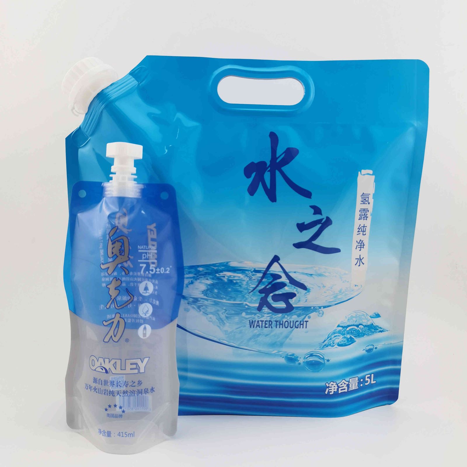 厂家直供5升便携式可手提自立吸嘴水袋 大容量液体包装袋 可定制