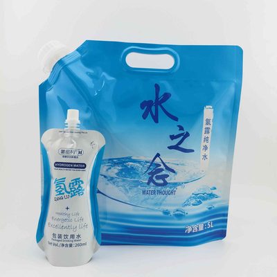Custom Stand-up Spout Pouch 5 L, with Handle for Drinking Water
