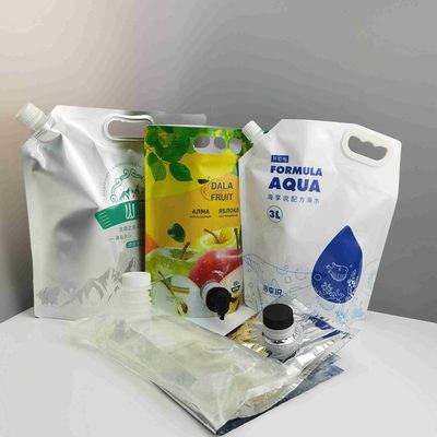订制 1-5L果汁等液体BIB吸嘴袋创意手提双插底吸袋红酒蝶阀盒中袋