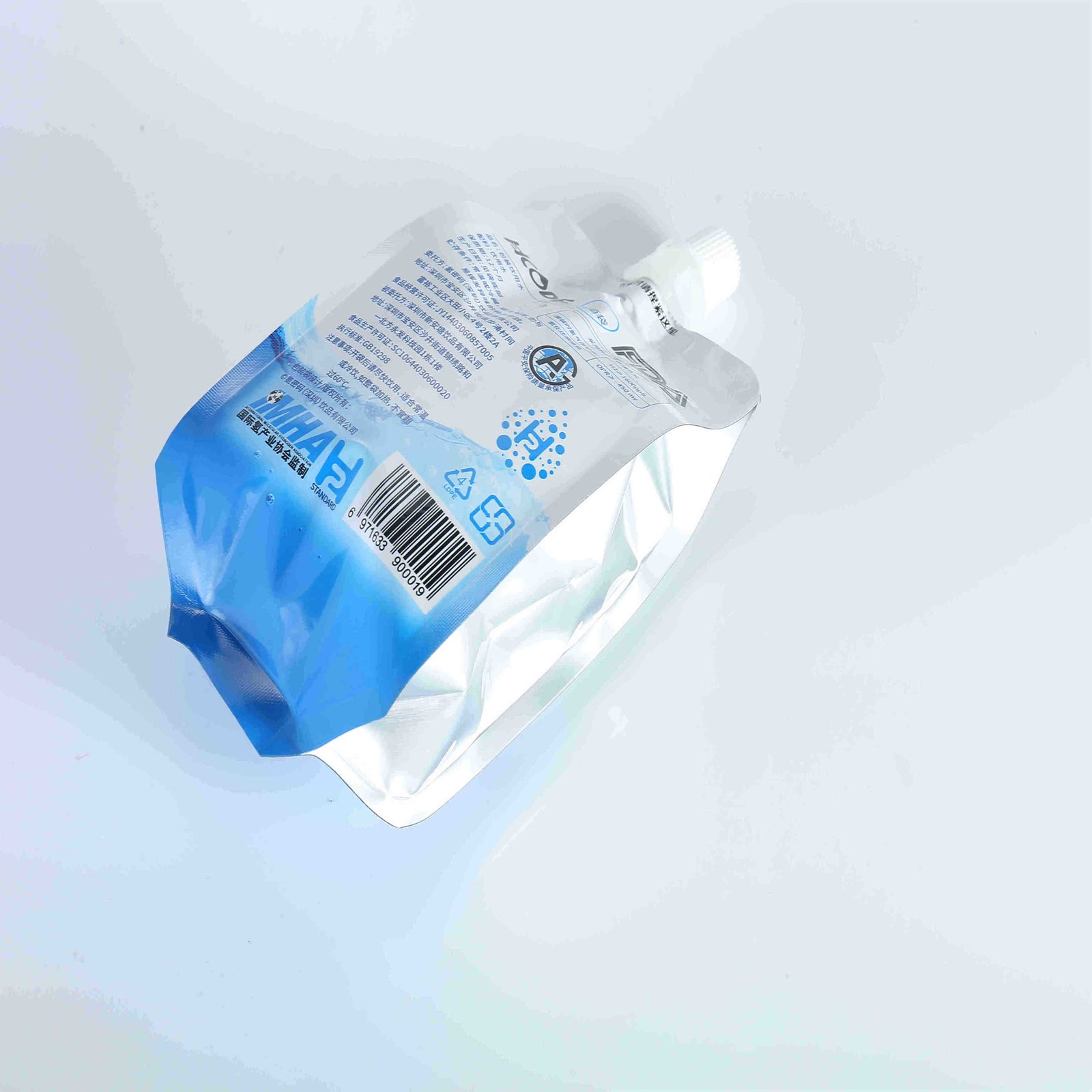 专业定制 380ML富氢水专用袋 强力抗氧化吸嘴袋 纯铝氢水吸嘴袋