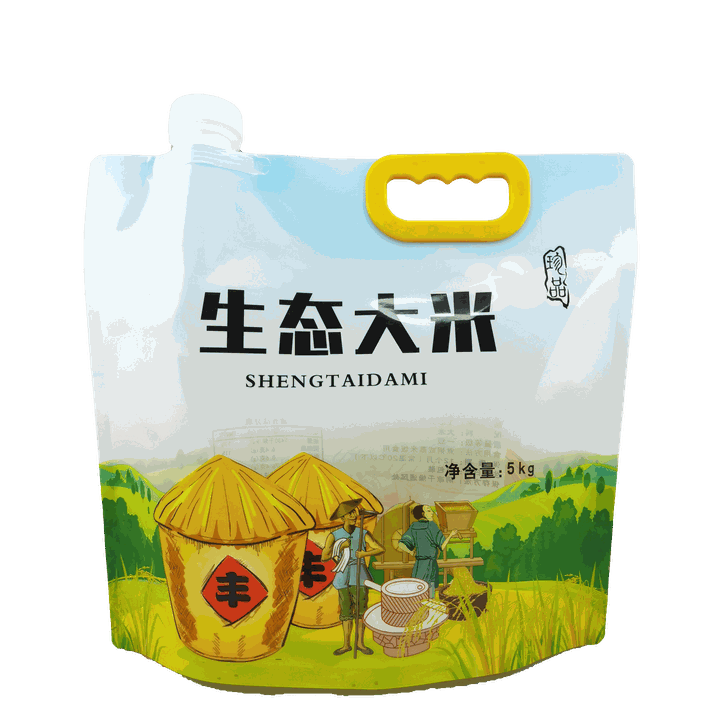 大米吸嘴袋 5斤10斤装生态米袋可透视自立手提袋彩印食品袋可定制