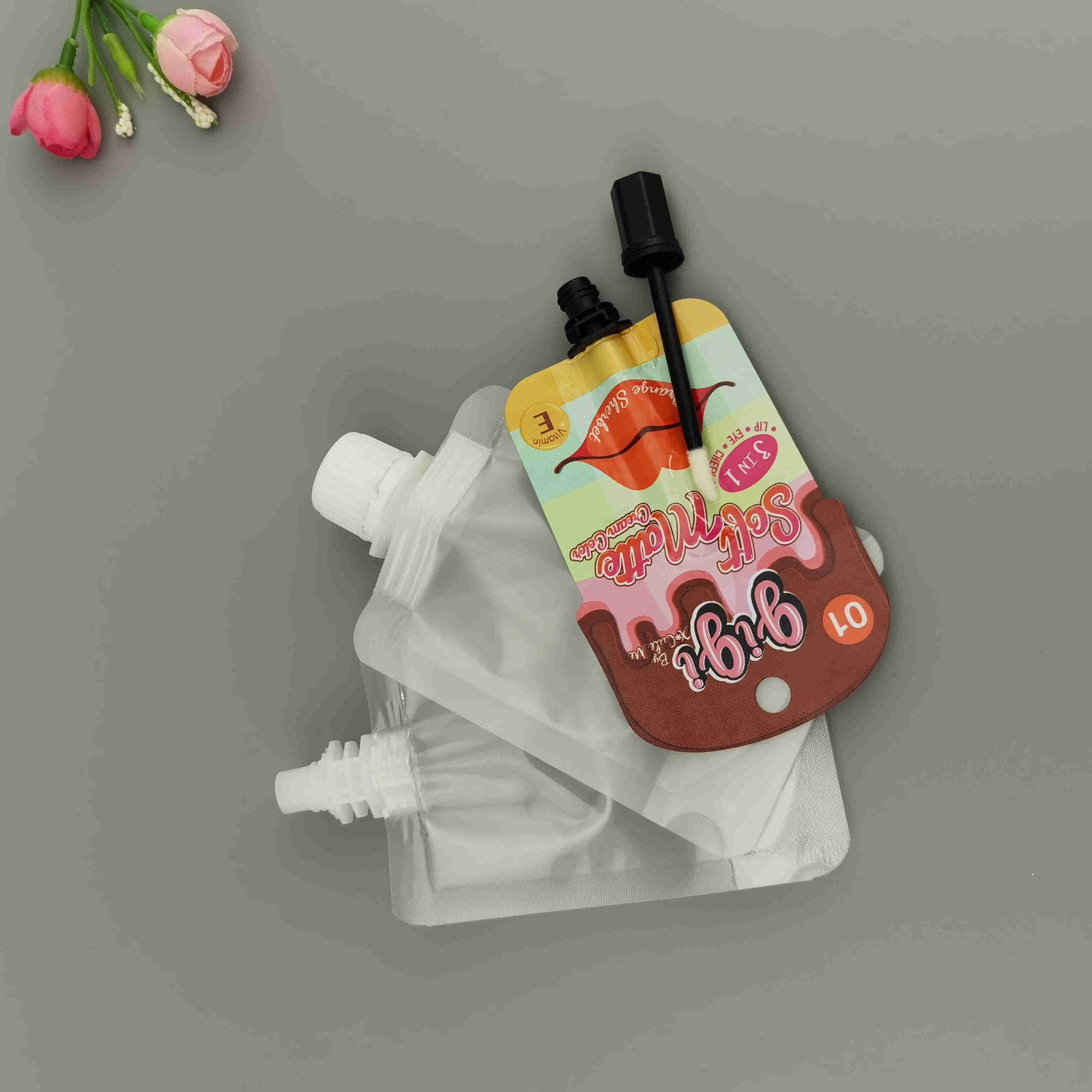 Custom Spout Pouch 15 ml for Lip Gloss, Mascara and Lip Glaze