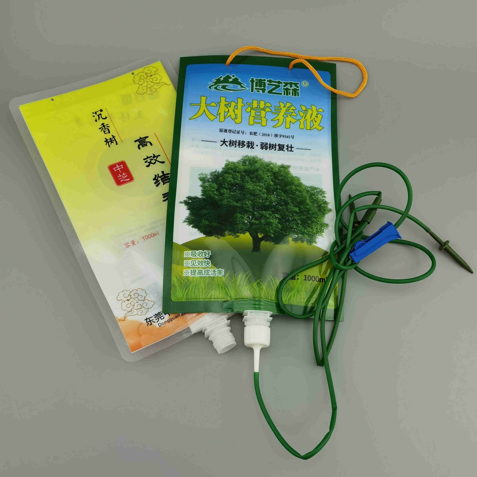 Custom Infusion Bag 1000 ml with Spout for Plant Nutrition