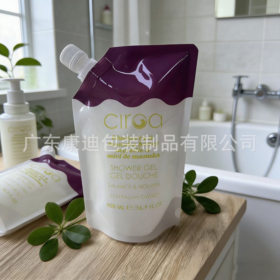 Custom 1000ml Spouted Detergent Pouch for Shampoo and Hand Soap Refill