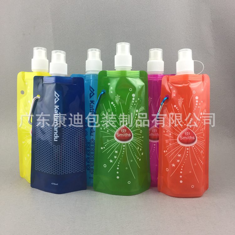 户外骑行480ml挂扣折叠液体包装袋