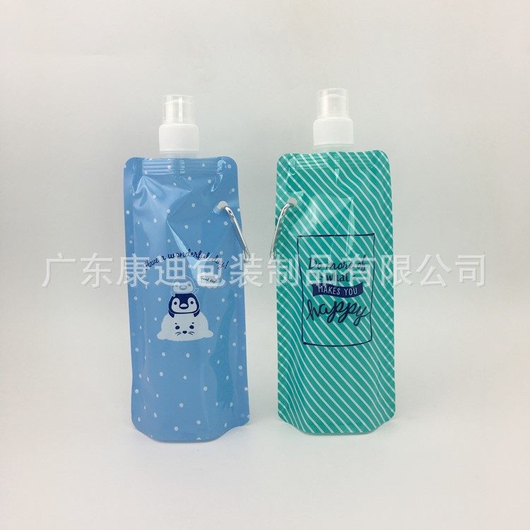 便携折叠式户外骑行液体包装袋 480ml 吸嘴水袋定制